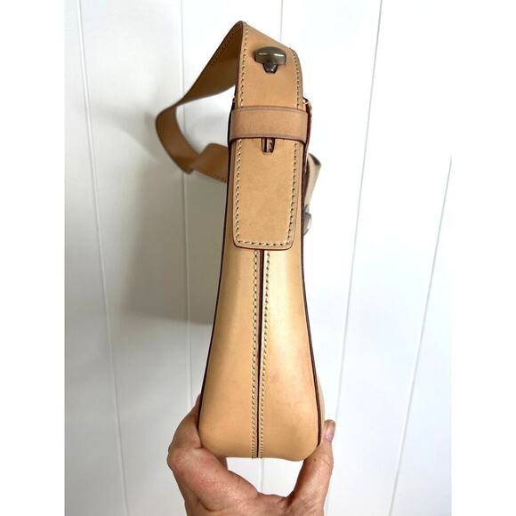 Celine Paris Tan/Gold Leather Brushed Stainless Hardware Shoulder Purse - Picture 5 of 11